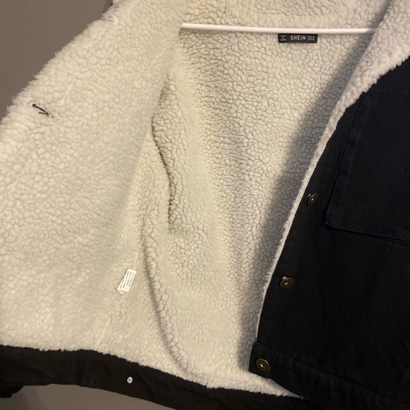 SHEIN black demon jacket with a FUZZY inside! - Picture 2 of 3